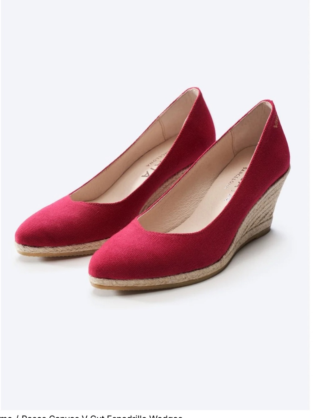 Viscata roses canvas v cut Wedge Espadrille Sandals in Red - Women